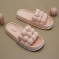 thumbnail image 2 of Anuirheih Slip on Sandals Women,Lychee Bubble Slippers Women's Spring New Style Indoor Couple's Thick Sole Feet Feel Cool Slippers Wear Outside(Pink), 2 of 9