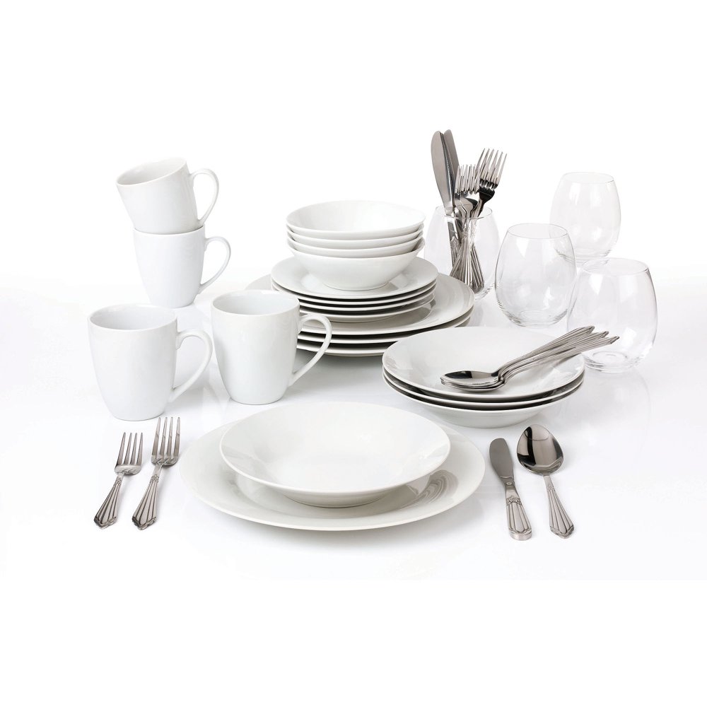 10 Strawberry Street 40Piece Round Dinnerware Set with Wine Glasses