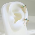 thumbnail image 2 of 14K Gold Moss Agate Double Chain Dangle Hinged Clicker Delicate Kite Gemstone Nose Ring Cartilage Daith Helix Earring Septum Ring Women Pinkcityshopstore, 2 of 6