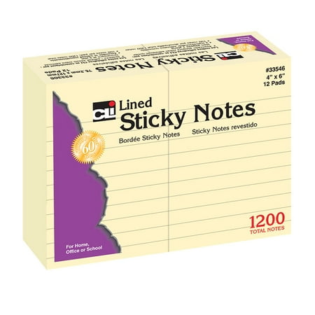 (2 PK) STICKY NOTES 4X6 LINED - Walmart.com