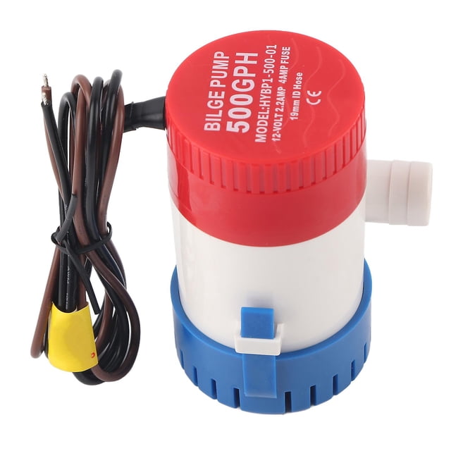 12V Blige Water Pump 3/4in Hose Outlet 500GPH Electric SemiOpen Impeller for Boat Marine RV
