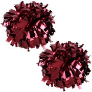 Metallic Cheer Pom Poms Cheerleading Cheerleader Gear 2 pieces one pair poms(Maroon)