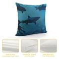 thumbnail image 4 of JRXY Pillow Cover Blue Plants Animal Silhouette Underwater Fish Various Landscape Adventure Nature Aquarium Bottom Sofa Throw Pillow Cover Decorative Pillow Case for Couch Bed Car 16x16 Inch White, 4 of 5