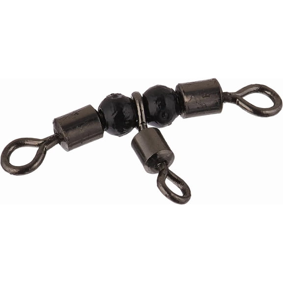 Thundermist Lure Company T Turn 3 Way Swivel Tangle Free Fishing Tackle Small Black Nickel 3 Pack