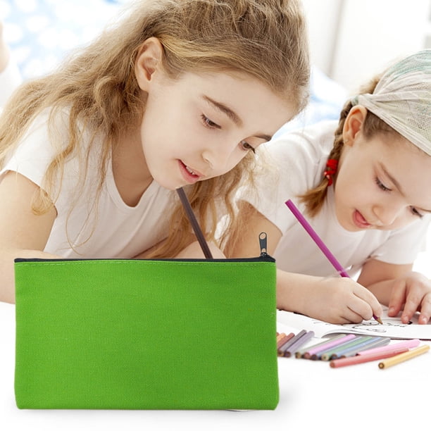 Pencil Pouch Pencil Bag Leather Pen Case Small Zipper Pouch For Pencils Pens Markers Makeups Change Coin With Zipper Utility Pouch