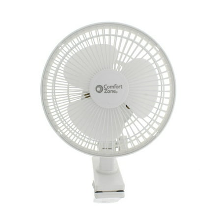 Comfort Zone 6 Inch Clip-On Fan | Great for Table Tops, Night Stands and anywhere you need