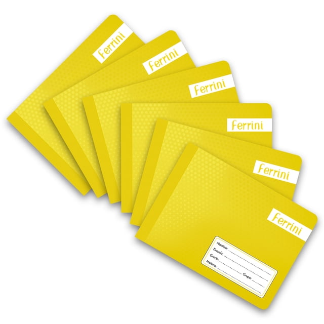 Cuaderno Cosido Italiano Ferrini 6 Pack 100H Cuadro Alemán Amarillo