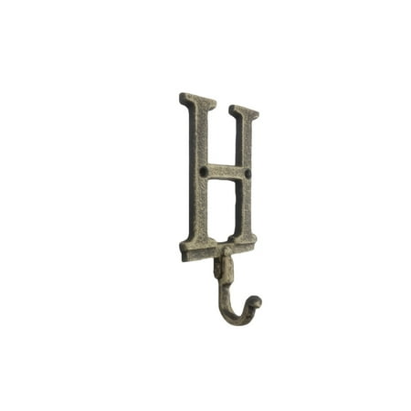

Handcrafted Model Ships K-9056-H-gold 6 x 1 x 3 in. Rustic Gold Cast Iron Letter H Alphabet Wall Hooks