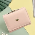thumbnail image 3 of Huanledash Women Wallet Metal Love Heart Fashion Letter Mini Tri-fold Multi-slots Cards Pocket Short Slim Wallet Coin Purse Money Case Daily Use, 3 of 8