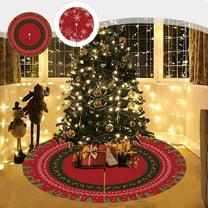 Lwlmwt Elegant Christmas Tree Skirt Round Decorative Christmas Floor Mat Fabric Rug Perfect for Christmas Tree Decorations and Holiday Parties Adds Festive Atmosphere Home Decor