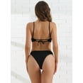 thumbnail image 4 of DARING DIVA Women's O Ring Ribbed Bikini Sets X-Small Black, 4 of 6
