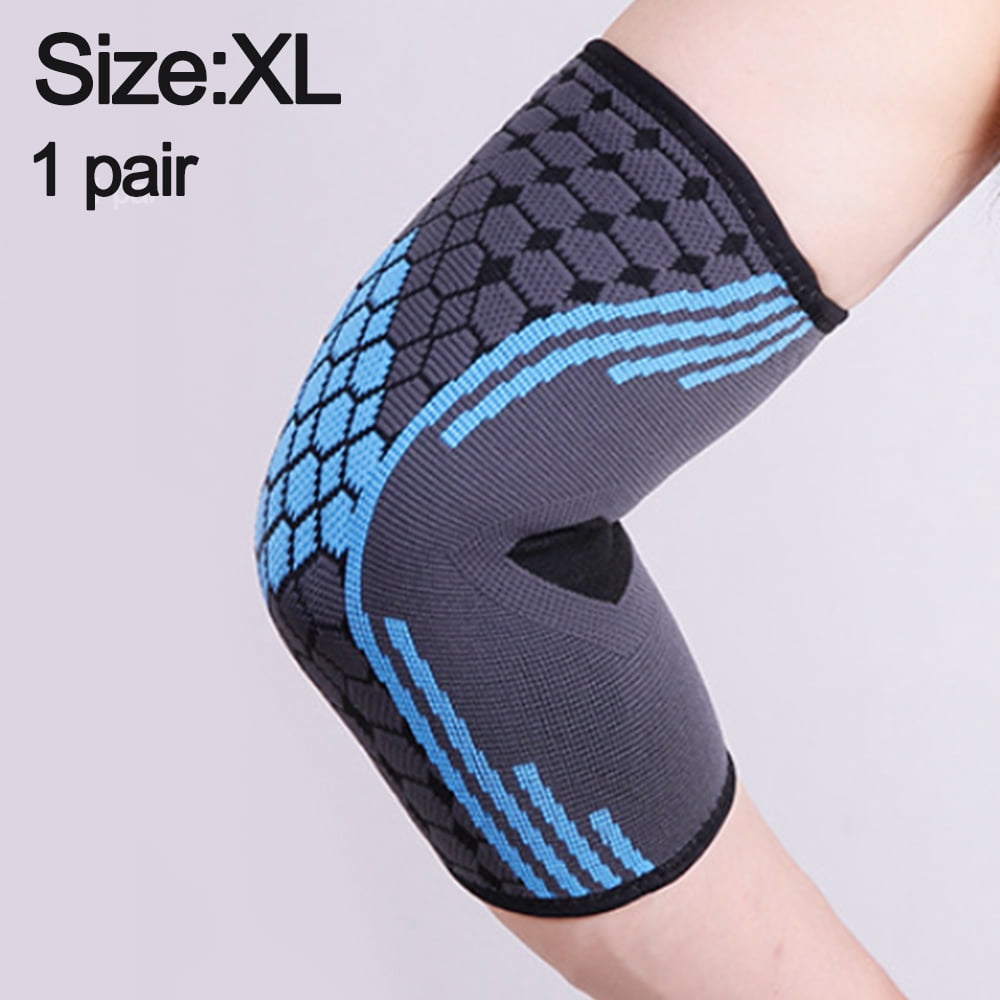 Elbow Brace Compression Sleeve Arm Support Sleeves Forearm for,Arthritis, Workout, Weight lifting-blue-XL code