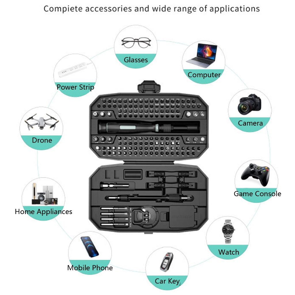 Ergonomic 152 Piece Professional Screwdriver Set Portable Repair Tool Organizers