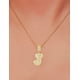 thumbnail image 3 of Collar con dije de oro laminado letra brillos J, 3 of 5