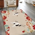 thumbnail image 2 of 2.7'x5' Area Rugs, Rustic Crane Indoor Outdoor Area Rug for Living Room Bedroom, Vintage Red Teal Spring Floral Botanical Washable Bathroom Rugs Kitchen Floor Carpet Mats Home Decor Aesthetic, 2 of 8