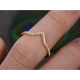 thumbnail image 6 of 0.25 Carat Curved V Style Moissanite Wedding ring Anniversary ring Half Eternity Matching Band with 18k Gold Plating, 6 of 9