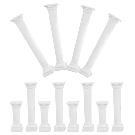 BESTYASH 12pcs White Wedding Pillars Decorative for Event Decor and Party Centerpieces