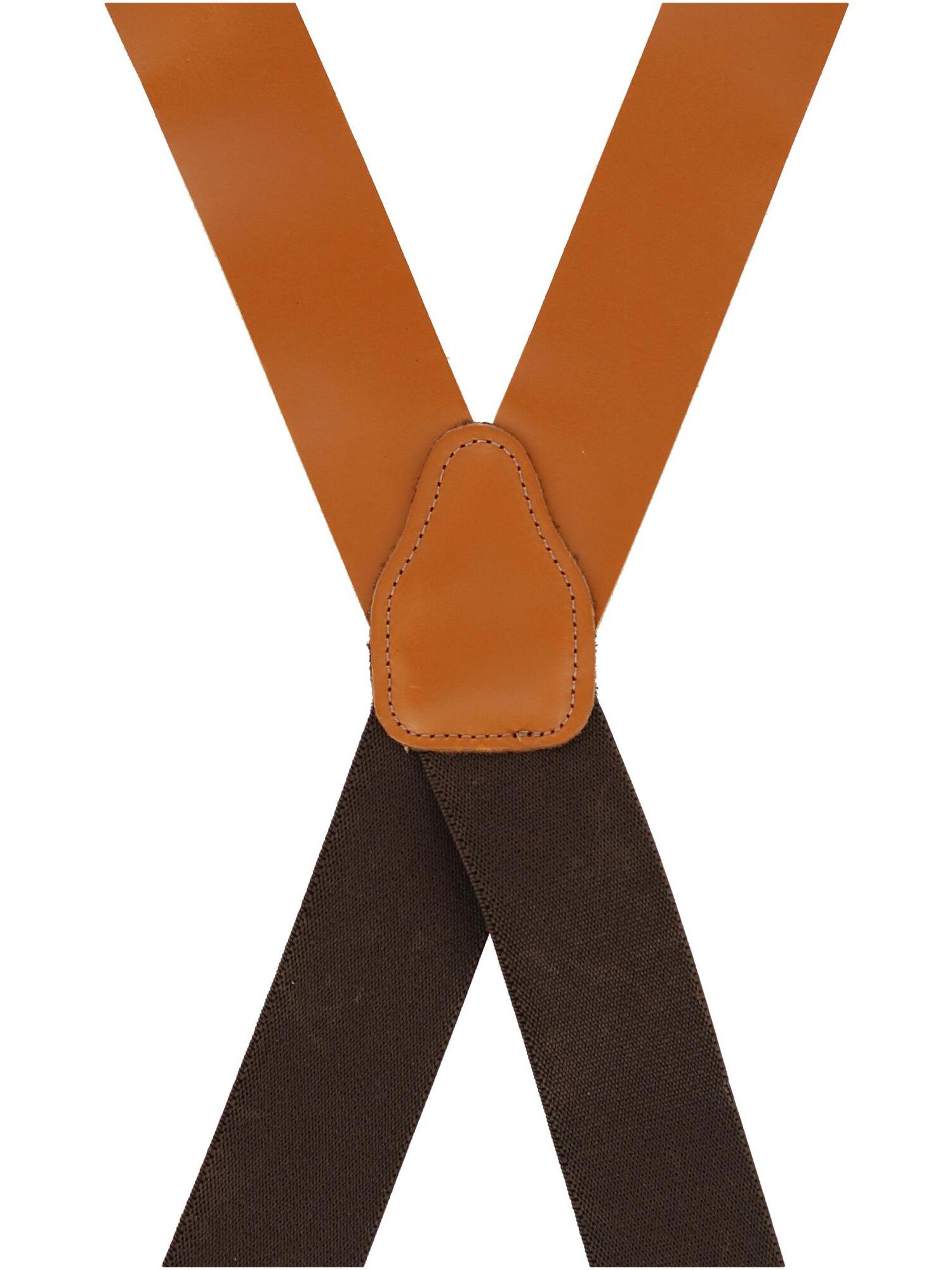 CTM  Smooth Coated Leather Wide Width Suspenders with Metal Swivel Hook Ends - image 3 of 4