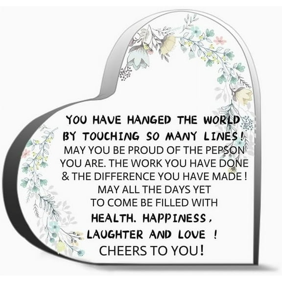 Nurse Doctor Retirement Gifts For Women Men Retirement Appreciation Gift You Have Changed The World Unique Acrylic Heart Shaped Plaque Desk Decorations Present Gifts