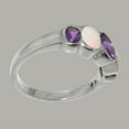 thumbnail image 3 of LBG British Made 10k White Gold Ring with Natural Amethyst & Opal Womens Band Ring - 33 size options - Size 7.25, 3 of 6