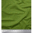 thumbnail image 1 of Soimoi Green Velvet Fabric Moroccan Damask Print Fabric by the Yard 58 Inch Wide, 1 of 3