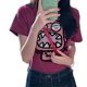 thumbnail image 4 of Camiseta de Mujer Ticfox Manga Corta Ajuste Holgado Diseño Casual Rosa Rojo L, 4 of 13