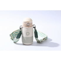 Cocosmile Striped Straw Thermoses Kids Cup- Ideal for Children 17oz (Warm White)