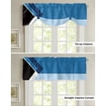 thumbnail image 4 of Abstract Blue Geometric Texture Window Curtain Kitchen Cabinet Coffee Tie-Up Valance Curtain Rod Pocket Short Curtain, 4 of 6