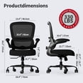 thumbnail image 2 of Office Chair - Ergonomic Desk Chair with Adjustable Lumbar Support, Mesh Computer Chair, Executive Chairs for Home Office Comfortable Lumbar Support,Khaki, 2 of 18