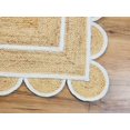 thumbnail image 3 of Shree Exports Hand Woven Farmhouse Jute Area Scalloped Rug (White, 2'x6' Feet), 3 of 5