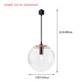 thumbnail image 3 of FSLiving H Type Track Mount Pendant Fixtures Industrial Pendant Light with Glass Shade for Kitchen Resturant,Bulb and Track not Included - 3 Pack (Rose Gold), 3 of 6