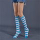thumbnail image 3 of Sonducket Calcetines a rayas hasta el muslo antideslizantes estilo preppy JK juegos deportivos Día de San Valentín accesorios de mujer azul Type3 NO3, 3 of 3