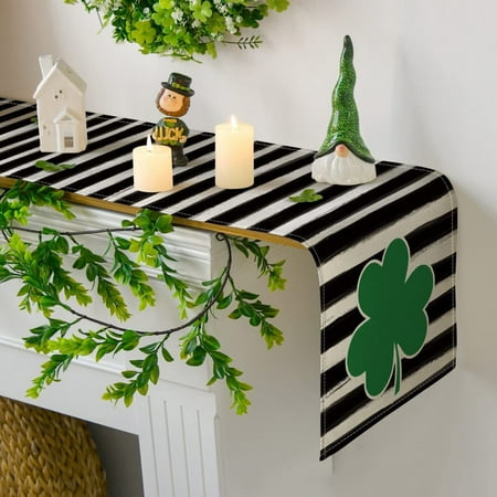 

Coappsuiop St. Patricks Day Decor Decorative Table Banner 484/5000 Fashion Table Mat Tablecloth Winter Festival Kitchen Dining Room Home Table Decoration