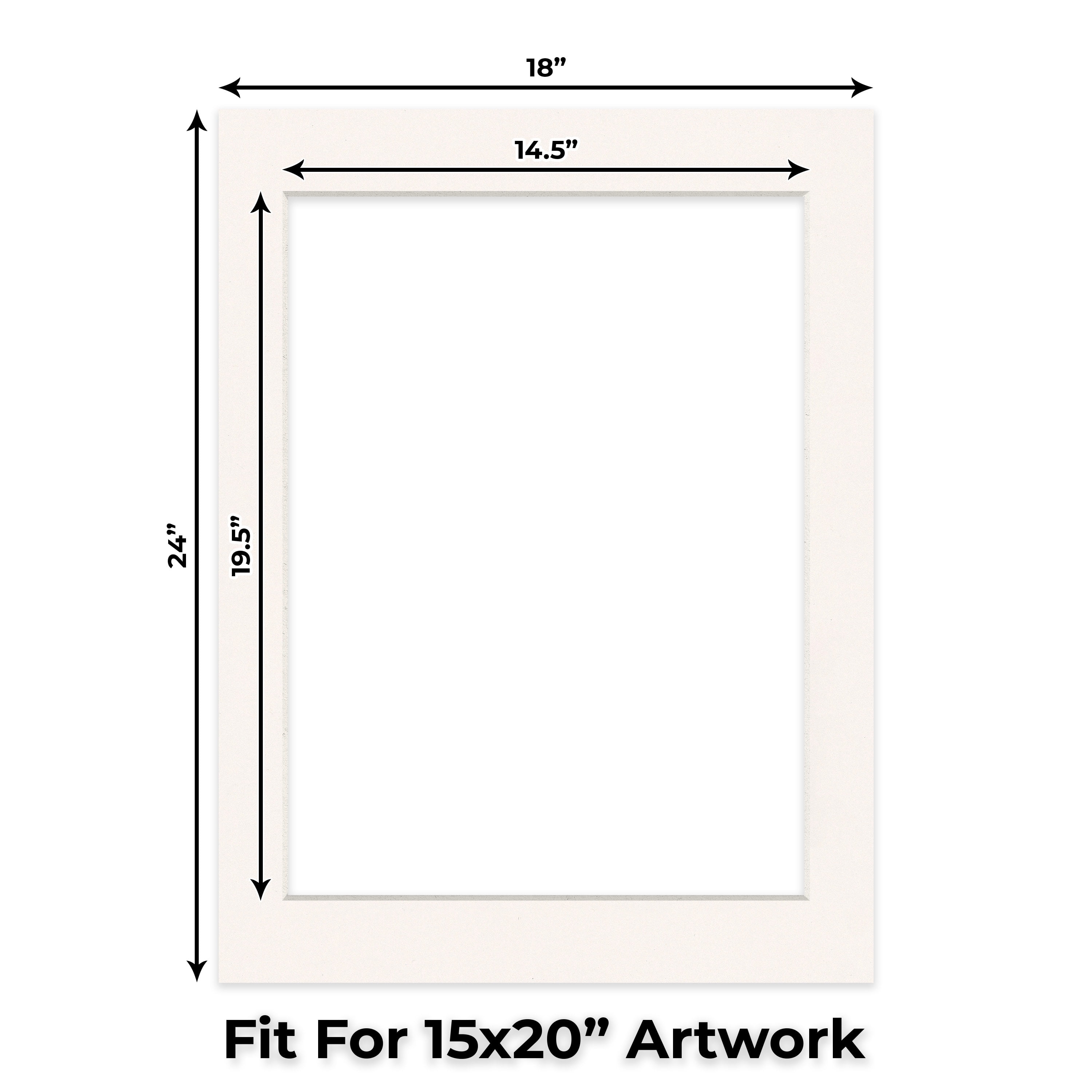 Silver Mist Picture Frame Mat for 18x24 Frames - Fits 15x20 Photos - 25 Mats
