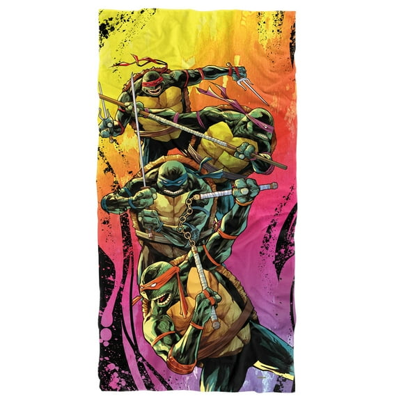 TMNT Beach Towel, 30"x60", TMNT Gradient Group Splash Beach Towel