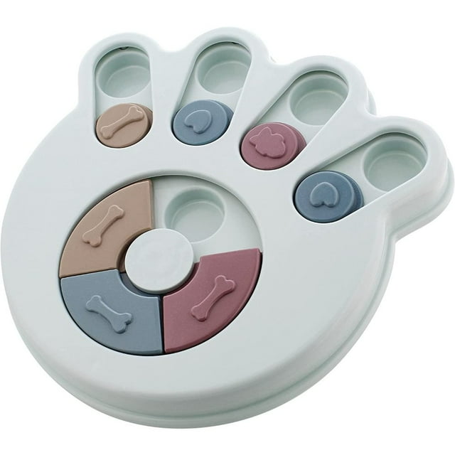 MesaSe Jouet Casse-Tête pour Chien Distributeur de Nourriture Forme de Patte Bleue Casse-Tête Interactif Jouet d'Entraînement pour Chien Jeux de Réflexion