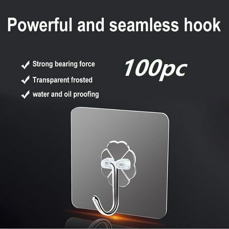 

ERTUTUYI Hook Hook Coat Transparent Hook Toilet Kitchen Glue non-perforating HooK Hook Office & Stationery