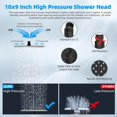 thumbnail image 2 of Hibbent All Metal Rain Shower Head, 10'' High Pressure Rainfall Showerhead with 16" Shower Head Extension Arm, Brass Adjustable Shower Arm Extender, Waterfall Fixed Showerheads, Oil Rubbed Bronze, 2 of 7