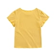 thumbnail image 3 of Ohufall T Shirts for Toddler Kids Girls Fashion Cute Solid Color Breathable Soft Cotton Short Sleeve Top Casual Round Neck Top T-shirt,1-5 Years, 3 of 8