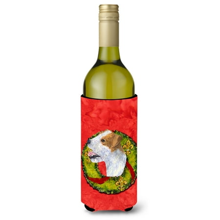 

Caroline s Treasures SS4191LITERK Jack Russell Terrier Cristmas Wreath Wine Bottle Hugger Wine Bottle multicolor