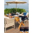thumbnail image 4 of Outdoor Tablecloth with Umbrella Hole and Zipper, Orange Pumpkin Fall Rectangle Table Cloth 54x80 Inch Waterproof Tablecloth, Thanksgiving Eucalyptus Leaf Autumn Picnic Table Cover for Patio Camping, 4 of 7