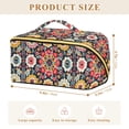 thumbnail image 4 of FORMRS Makeup Bag Travel Cosmetic Organizer for Women Fold Flat Zipper Pouch with Handle, Colorful Floral Pattern, 4 of 8