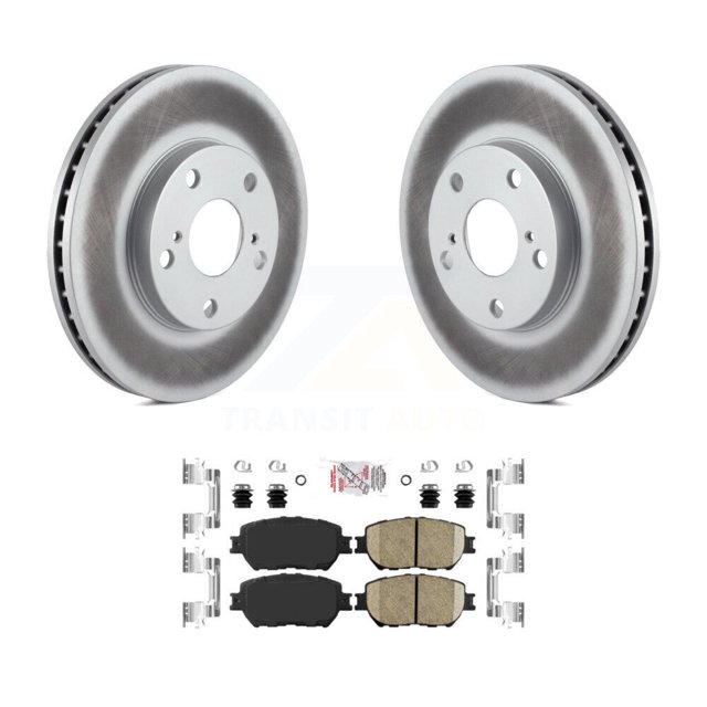 Transit Auto Front Coated Disc Brake Rotors and Ceramic Pads Kit for Car Toyota Camry with 275mm Diameter Rotor KGA-100417