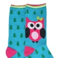 thumbnail image 2 of Kensie Womens Pink Owl Crew Socks - 1 Pair - 9-11, 2 of 3
