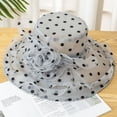 thumbnail image 4 of CoCopeanut Dots Embroidered Bucket Hat Women Bob Soft Lace Flower Transparent Gauze Panama Basin Cap Girls Summer Flowers Fishing Sun Hats, 4 of 6