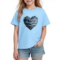 thumbnail image 2 of hengsof T-Shirt d'Été Imprimé Amour pour Enfants Manches Courtes Col Rond T-Shirt Graphique, 2 of 3
