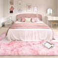 thumbnail image 2 of Socofuz Indoor Fluffy Rug,5x7 Fuzzy Non-Slip Carpets for Girls Room Bedroom Kids Room Nursery Home Decor Tie-dye Pink, 2 of 7