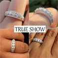 thumbnail image 3 of SFTING Wedding Band for Women Moissanite 925 Sterling Silver Eternity Wedding Ring Stacking Band for Her Size 8, 3 of 8