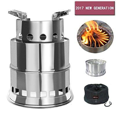 soleader portable wood burning camp stoves compact gasifier wood stove for camping, hiking, backpacking the 3rd generation