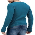 thumbnail image 3 of Solid Color V Neck Sweater for Men with Long Sleeves and Ribbed Knit Pullover, 3 of 4